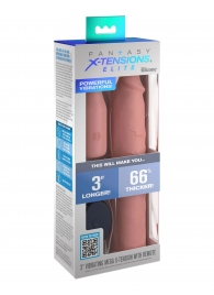Телесная вибронасадка на член 3  Vibrating Mega X-tension with Remote - 22,9 см. - Pipedream - в Батайске купить с доставкой