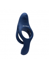 Синее эрекционное виброкольцо с двойным подхватом мошонки Ring Around The Rosy - Zero Tolerance - в Батайске купить с доставкой