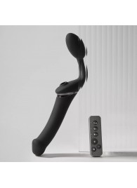 Черный безремневой вибрострапон Strap-On-Me Multi Orgasm Size XL - Strap-on-me - купить с доставкой в Батайске