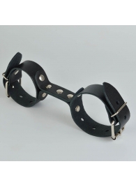 Черные кожаные наручники-фиксатор - Sitabella - купить с доставкой в Батайске