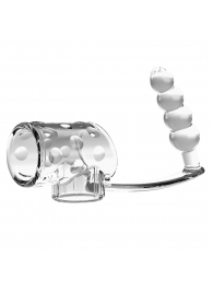 Прозрачная насадка на пенис и мошонку с анальным стимулятором Rilley - Baile - в Батайске купить с доставкой