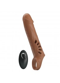 Коричневая вибронасадка с подхватом мошонки и пультом ДУ - Baile - в Батайске купить с доставкой