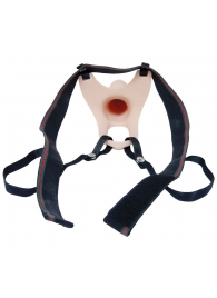 Телесный полый страпон на ремешках - 16,5 см. - Boys of Toys - купить с доставкой в Батайске