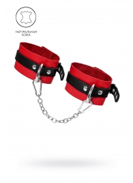 Красно-черные мягкие оковы с одним ремешком и люверсами - Pecado - купить с доставкой в Батайске