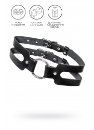 Черный кожаный чокер-ошейник из двух ремешков - Pecado - купить с доставкой в Батайске