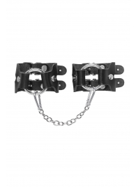 Черные кожаные наручники-браслеты из двух ремешков - Pecado - купить с доставкой в Батайске
