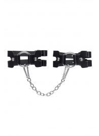 Черные кожаные оковы из двух ремешков - Pecado - купить с доставкой в Батайске