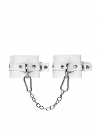 Белые мягкие кожаные оковы с люверсами - Pecado - купить с доставкой в Батайске