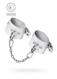 Белые мягкие кожаные оковы с люверсами - Pecado - купить с доставкой в Батайске