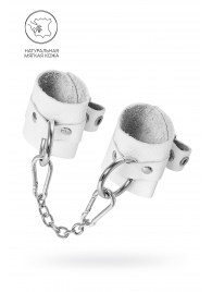 Белые мягкие кожаные наручники с люверсами - Pecado - купить с доставкой в Батайске