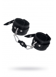 Черные двухслойные наручники с белой строчкой - Pecado - купить с доставкой в Батайске