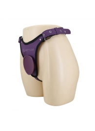 Фиолетовые трусики харнесс с платформой Caludio III - Baile - купить с доставкой в Батайске