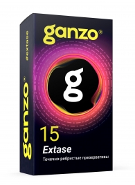 Презервативы анатомической формы с точечной и ребристой структурой Ganzo Extase - 15 шт. - Ganzo - купить с доставкой в Батайске