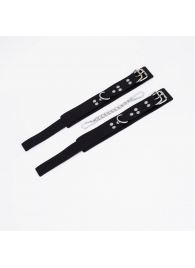 Черные кожаные оковы с регулируемыми ремешками - Crazy Handmade - купить с доставкой в Батайске