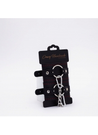 Черно-красные кожаные наручники - Crazy Handmade - купить с доставкой в Батайске