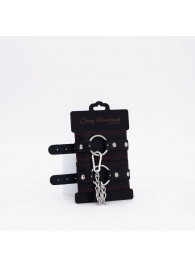 Черно-красные кожаные оковы - Crazy Handmade - купить с доставкой в Батайске