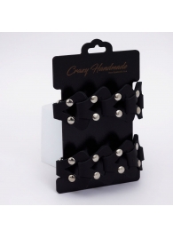 Черные кожаные наручники из звеньев - Crazy Handmade - купить с доставкой в Батайске