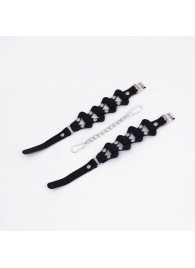 Черные кожаные оковы из звеньев - Crazy Handmade - купить с доставкой в Батайске