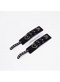 Черные кожаные наручники Sex - Crazy Handmade - купить с доставкой в Батайске