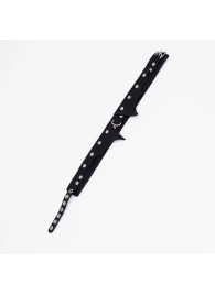 Черный однослойный кожаный ошейник с имитацией фигурного воротничка - Crazy Handmade - купить с доставкой в Батайске