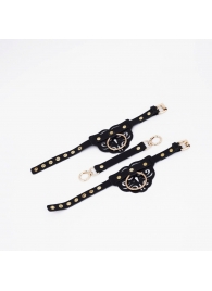 Черные оковы с золотистой фурнитурой - Crazy Handmade - купить с доставкой в Батайске