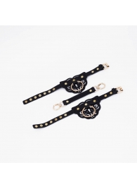 Черные оковы с золотистой фурнитурой - Crazy Handmade - купить с доставкой в Батайске