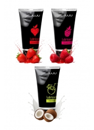 Набор из 3 съедобных лубрикантов JUJU (клубника, малина, кокос) - JuJu - купить с доставкой в Батайске