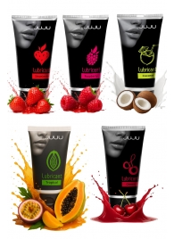 Набор из 5 съедобных лубрикантов JUJU (клубника, малина, тропические фрукты, вишня, кокос) - JuJu - купить с доставкой в Батайске