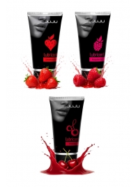 Набор из 3 съедобных лубрикантов JUJU (клубника, малина, вишня) - JuJu - купить с доставкой в Батайске