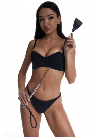 Стек с широким черным кожаным наконечником и металлической ручкой - 67 см. - Crazy Handmade - купить с доставкой в Батайске