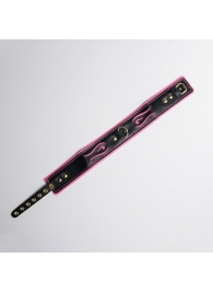 Черно-розовый ошейник с золотистой фурнитурой - Crazy Handmade - купить с доставкой в Батайске