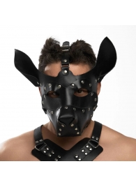 Черная кожаная маска «Собака» - Crazy Handmade - купить с доставкой в Батайске