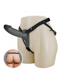 Черный полый мужской страпон London - 16,8 см. - Baile - купить с доставкой в Батайске