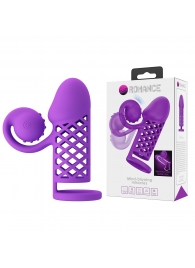 Фиолетовая вибронасадка с клиторальным отростком Harden - Baile - в Батайске купить с доставкой