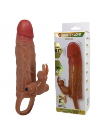 Карамельная вибронасадка с клиторальным стимулятором Osmar - 20,5 см. - Baile - в Батайске купить с доставкой