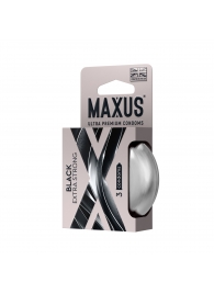 Черные утолщенные презервативы MAXUS Extra Strong с железным кейсом - 3 шт. - Maxus - купить с доставкой в Батайске