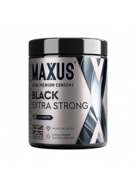 Черные утолщенные презервативы MAXUS Extra Strong с железным кейсом - 15 шт. - Maxus - купить с доставкой в Батайске