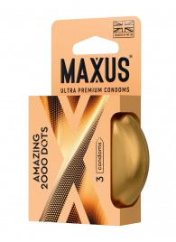 Точечные презервативы MAXUS 2000 Amazing Dots с железным кейсом - 3 шт. - Maxus - купить с доставкой в Батайске