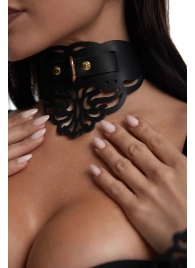 Фигурный чокер с узорами и золотистой фурнитурой - Crazy Handmade - купить с доставкой в Батайске