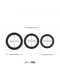 Набор из 3 черных эрекционных колец Stay Hard - Boys of Toys - в Батайске купить с доставкой