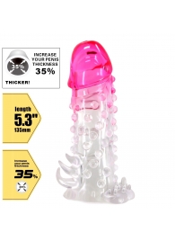 Прозрачно-розовая насадка на пенис Wilford - 13,5 см. - Baile - в Батайске купить с доставкой
