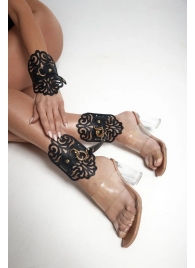 Черный фигурные оковы с золотистой фурнитурой - Crazy Handmade - купить с доставкой в Батайске