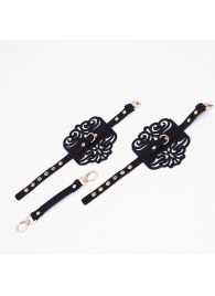 Черный фигурные оковы с золотистой фурнитурой - Crazy Handmade - купить с доставкой в Батайске