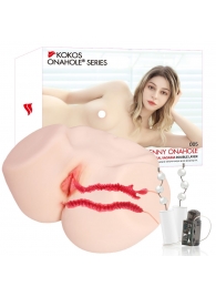 Мастурбатор-полуторс с двойным слоем материала и вибрацией Jenny Onahole Real Vagina - KOKOS - в Батайске купить с доставкой