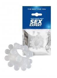 Эластичное эрекционное кольцо с двумя рядами шариков - Sex Expert - в Батайске купить с доставкой