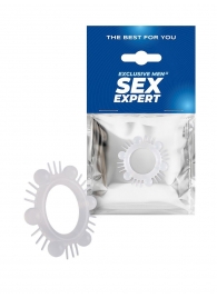 Эластичное эрекционное кольцо с шипиками и шариками - Sex Expert - в Батайске купить с доставкой