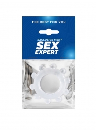Прозрачное эрекционное кольцо со стимулирующими шариками - Sex Expert - в Батайске купить с доставкой