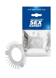 Эластичное эрекционное кольцо с 3 шариками и шипами - Sex Expert - в Батайске купить с доставкой