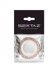 Эрекционное кольцо с бежевыми «ресничками» - Sextaz - в Батайске купить с доставкой