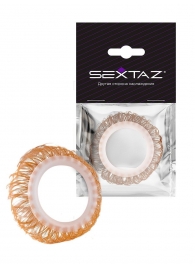Эрекционное кольцо с бежевыми «ресничками» - Sextaz - в Батайске купить с доставкой